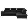 Ecksofa Mit Schlaffunktion Und Bettkasten Gisele Schwarz - Chromfarben/Schwarz, KONVENTIONELL, Textil (256/209cm) - Livetastic