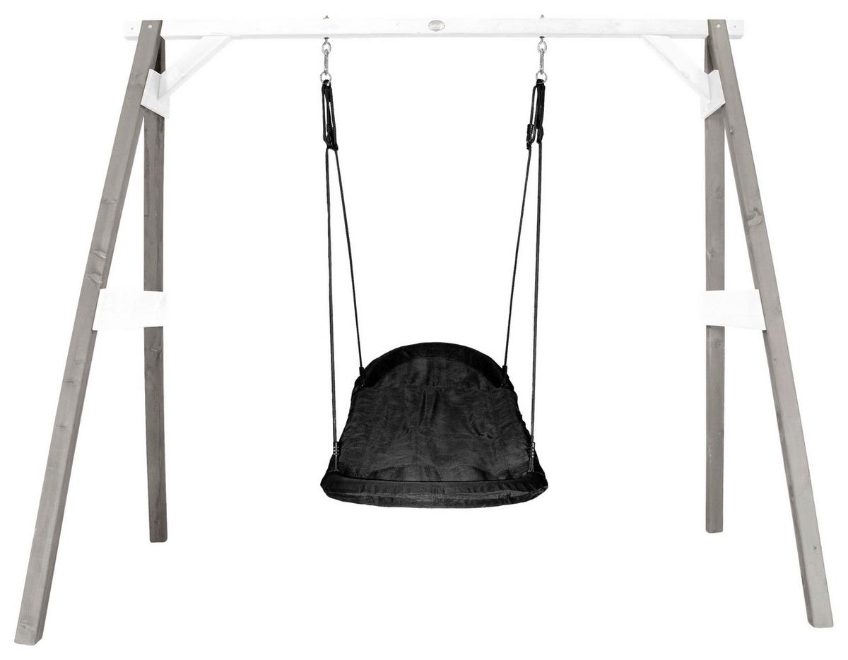 Nestschaukel A030.134.11 - Schwarz/Weiß, KONVENTIONELL, Holz (254/207/160cm) - Ambia Garden