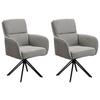 Stuhl-Set Tino - Hellgrau/Schwarz, MODERN, Textil/Metall (62/94/70cm) - MID.YOU