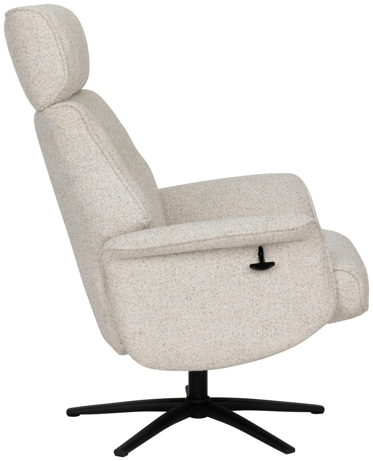 Relaxsesselset Mellow Beige B: 77 cm - Creme/Schwarz, Design, Holz/Textil (77/108/81cm) - Livetastic