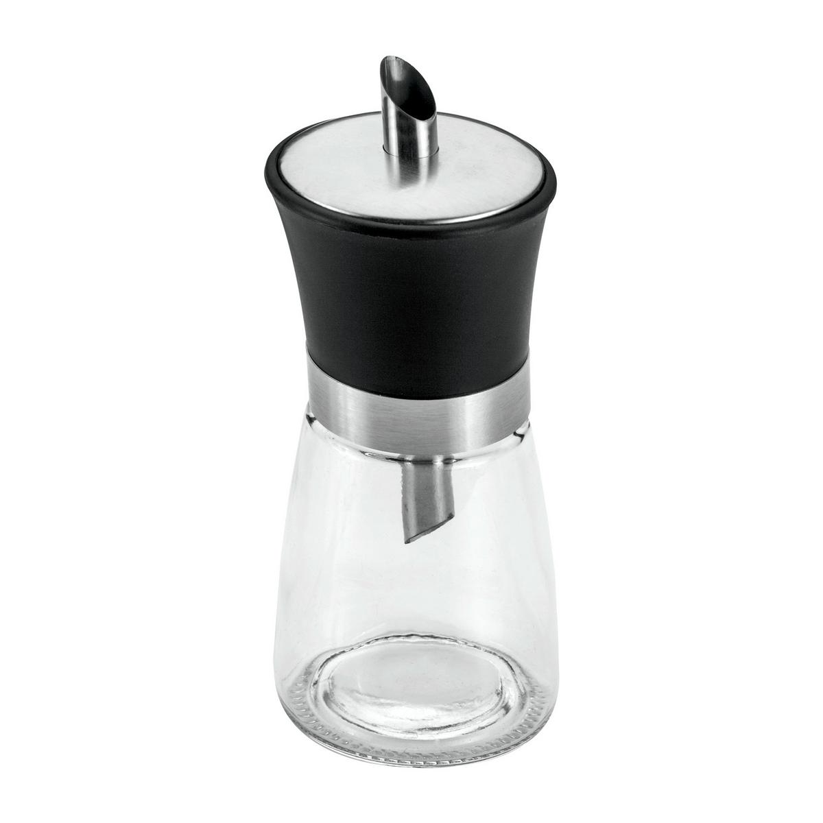 Zuckerstreuer Malvin Metall/ Kunststoff/Glas ca. 150 ml - Klar/Schwarz, Basics, Glas/Kunststoff (150ml) - Metaltex