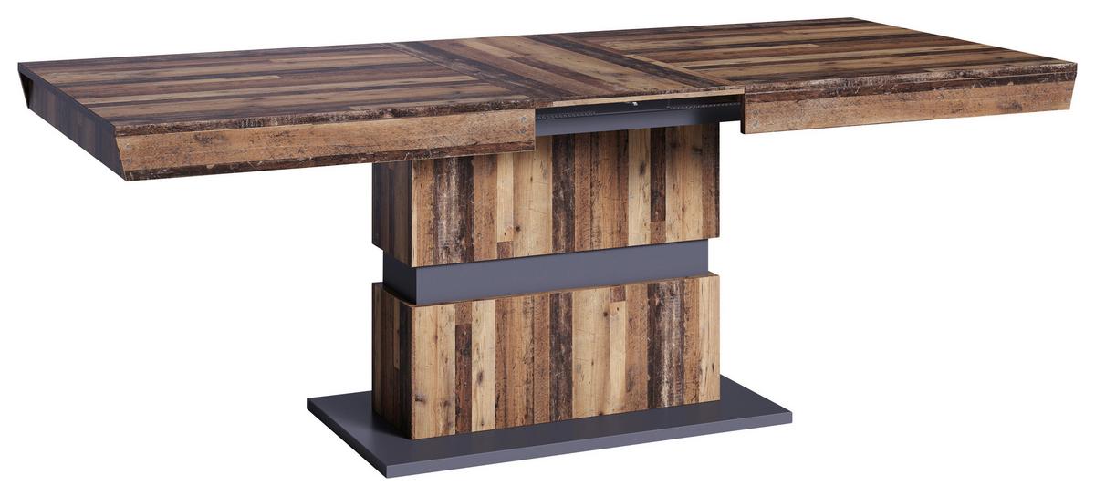 Esstisch Ausziehbar Matthew 160-215x90 Cm Braun/anthrazit - Anthrazit/Dunkelbraun, MODERN, Holzwerkstoff (160/90/75cm) - MID.YOU