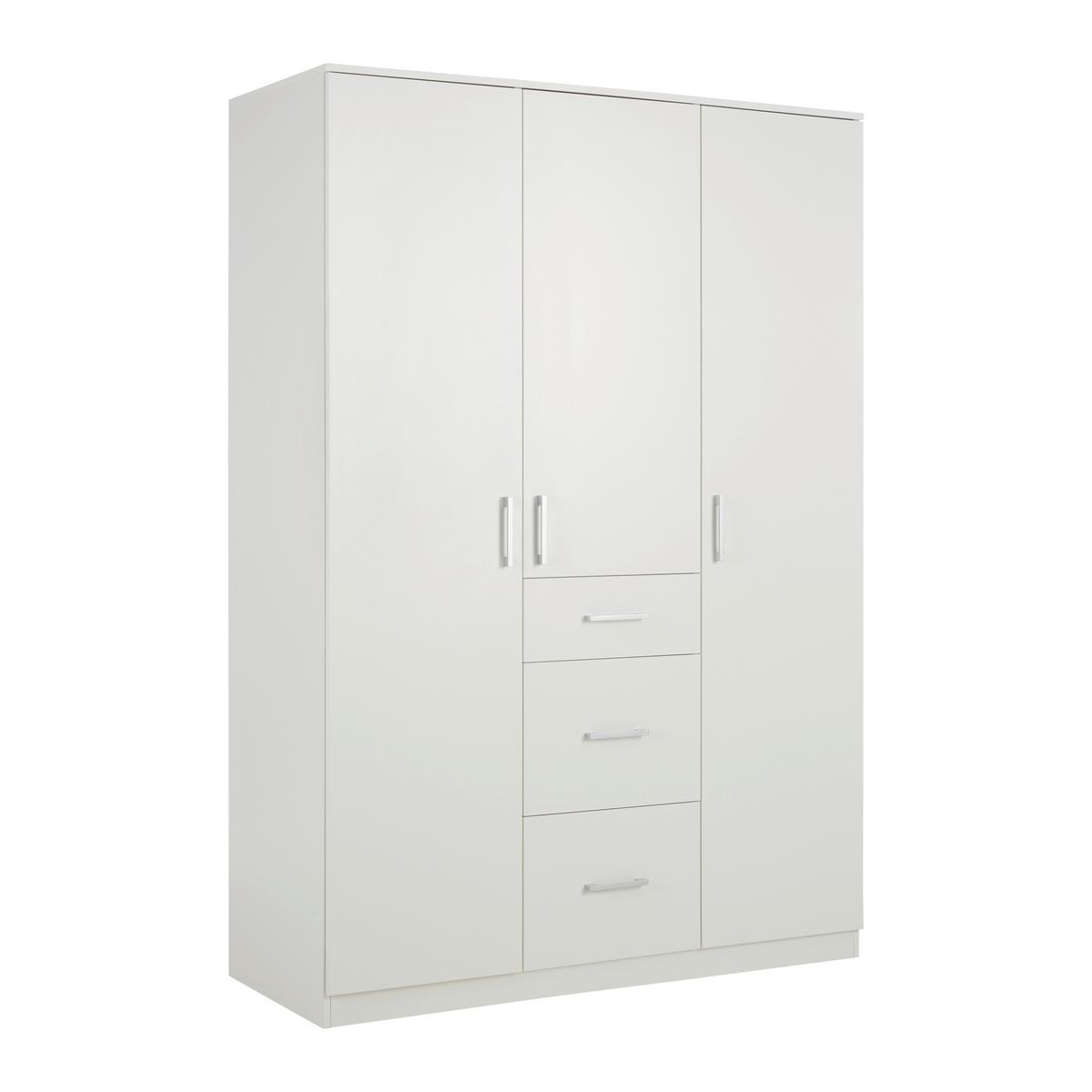 SKRIŇA S OTOČNÝMI DVERAMI LASSE 3T - biela, Konventionell, drevo (135/197/55cm)