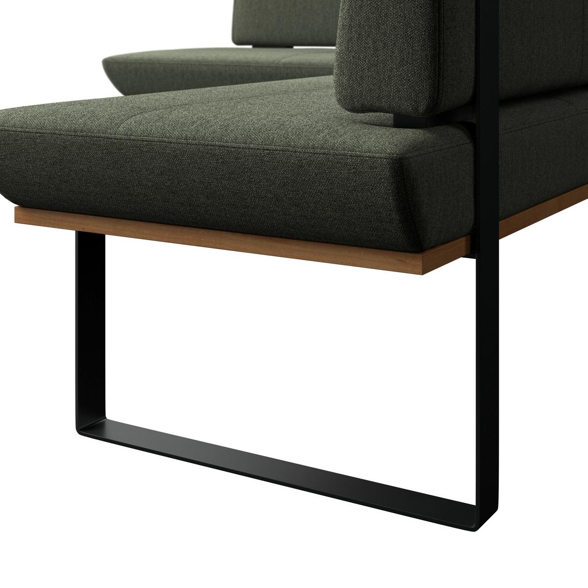 Eckbank Tristan Webstoff grün,S:195x245cm - Schwarz/Grün, MODERN, Holz/Textil (195/245cm) - James Wood