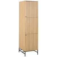 SKRIŇA S OTOČNÝMI DVERAMI ALBANY - čierna/prírodná farba, Design, kov/drevo (51,1/200/60cm)