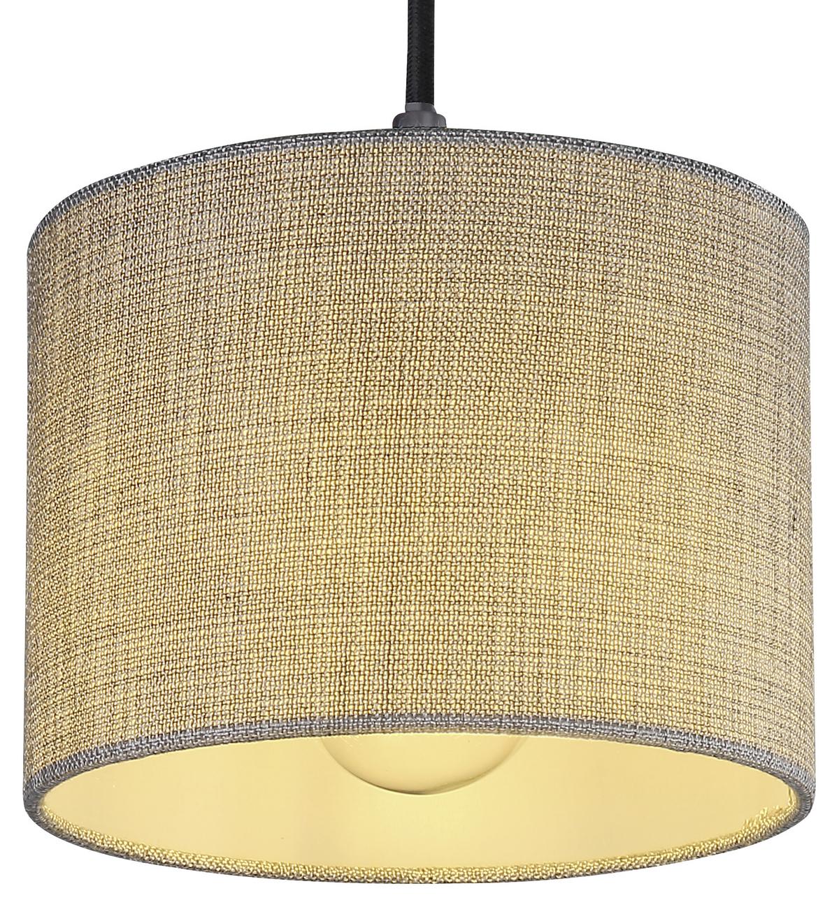 Wandleuchte Roger 1-flammig Mit Textil-Schirm + Schalter - Schwarz/Grau, Natur, Holz/Textil (18/25,5/33,5cm) - Globo