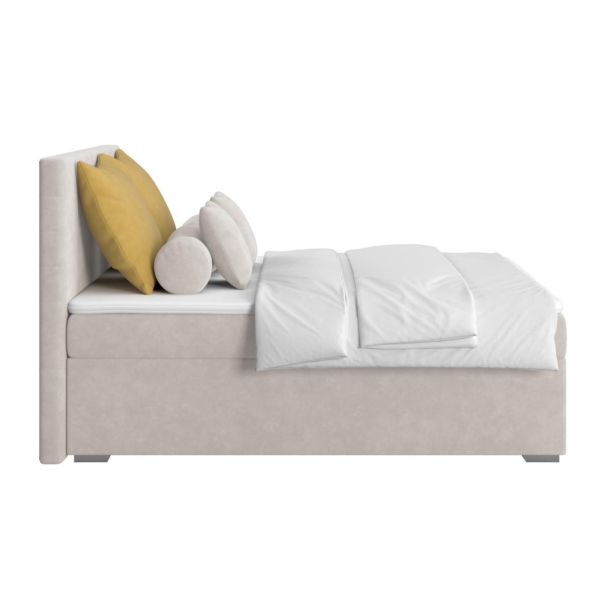 Čalúnená posteľ ADRIA 180x200 cm, sivohnedá - chrómová/taupe, Konventionell, drevo/textil (180/200cm)