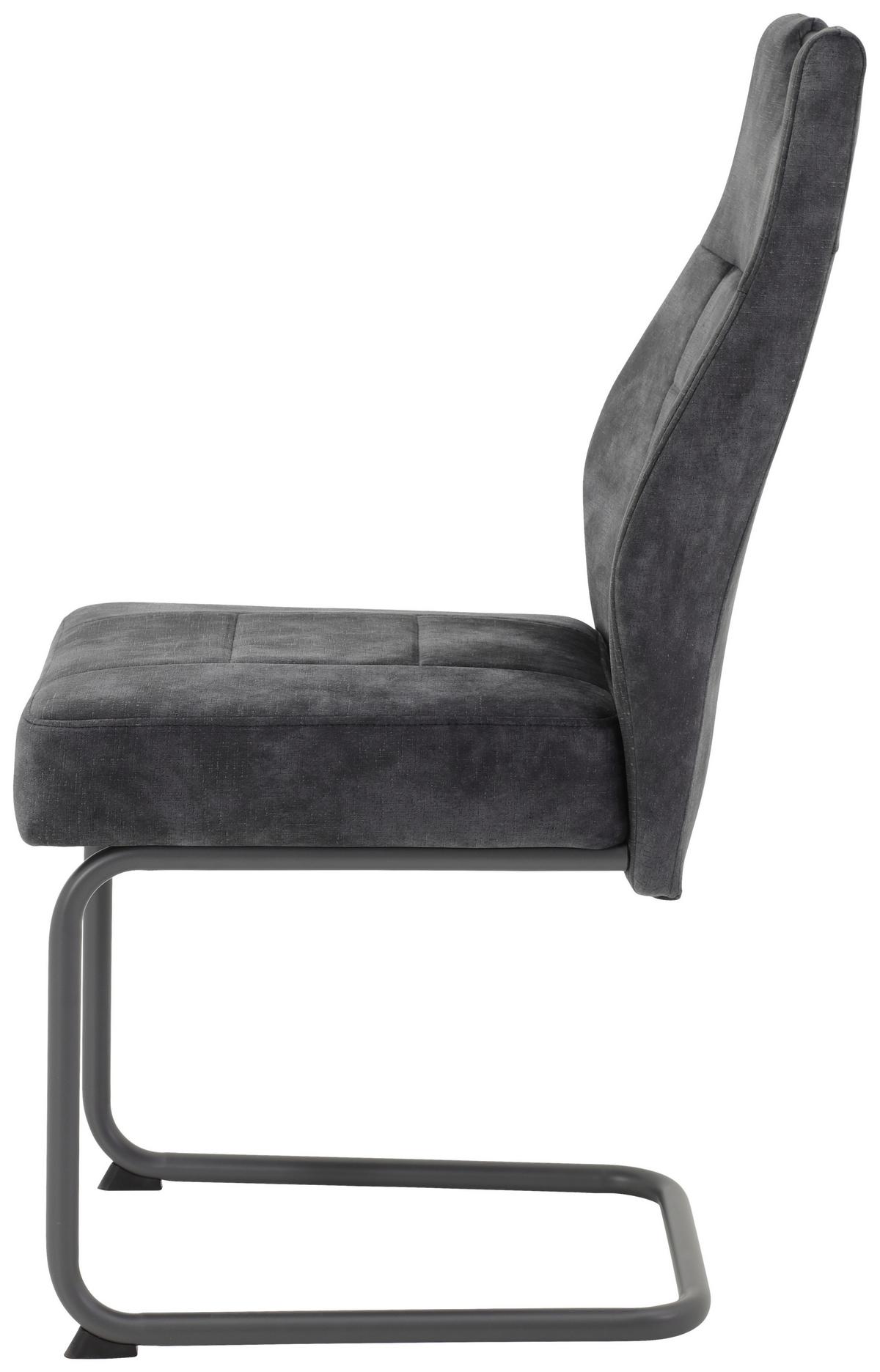 Schwingstuhl-set Linda S Anthrazit - Anthrazit/Grau, MODERN, Textil/Metall (47/99/61cm) - MID.YOU