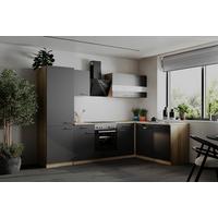 Eckküche Merle Grau/Eichefarben B: 280cm - Eichefarben/Grau, Basics, Holzwerkstoff (280/172cm) - Respekta