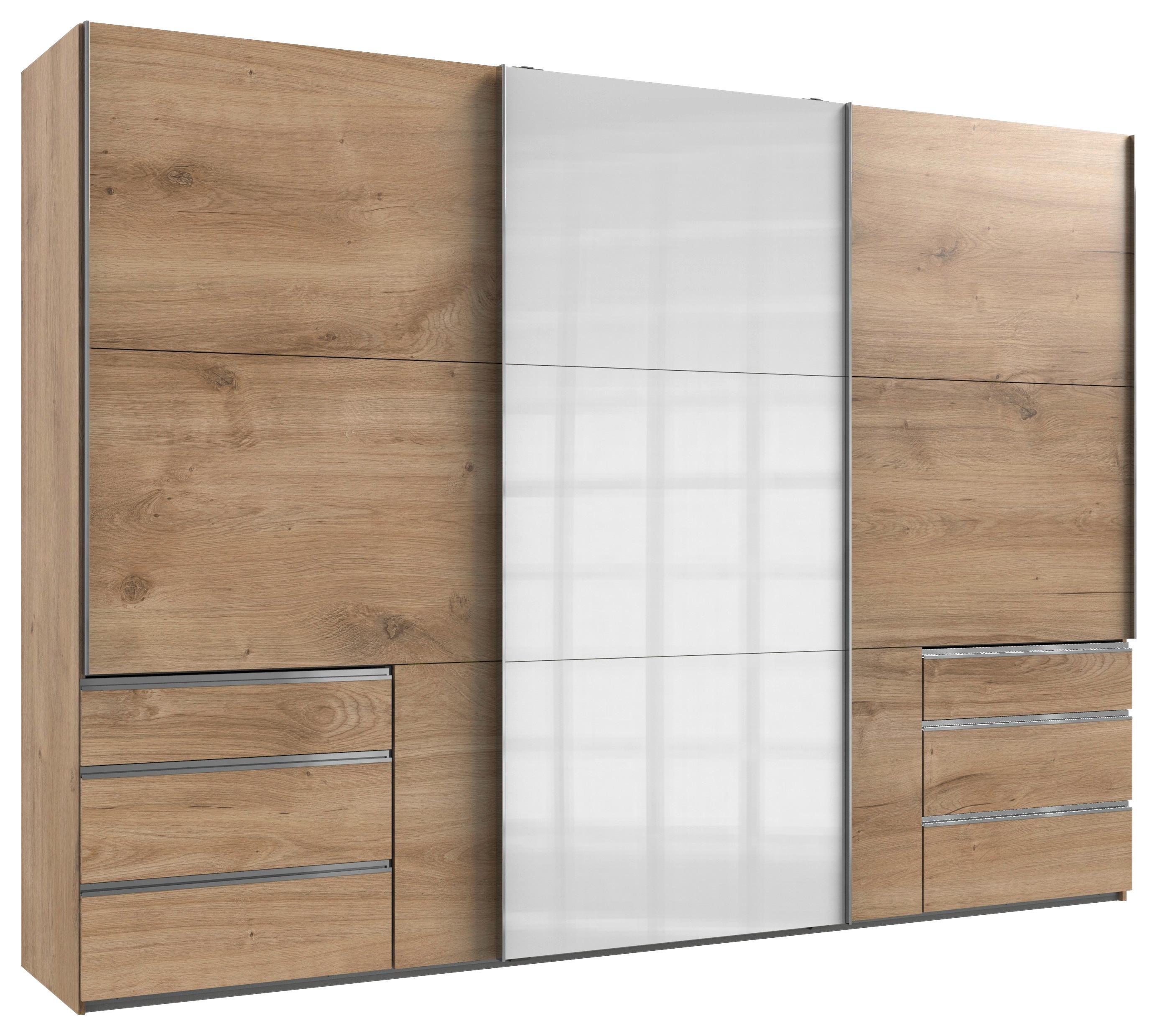 Schwebetürenschrank B: 300 Cm Level Weiß/eichefarben - Eichefarben/Weiß, MODERN, Holzwerkstoff (300/216/65cm) - MID.YOU