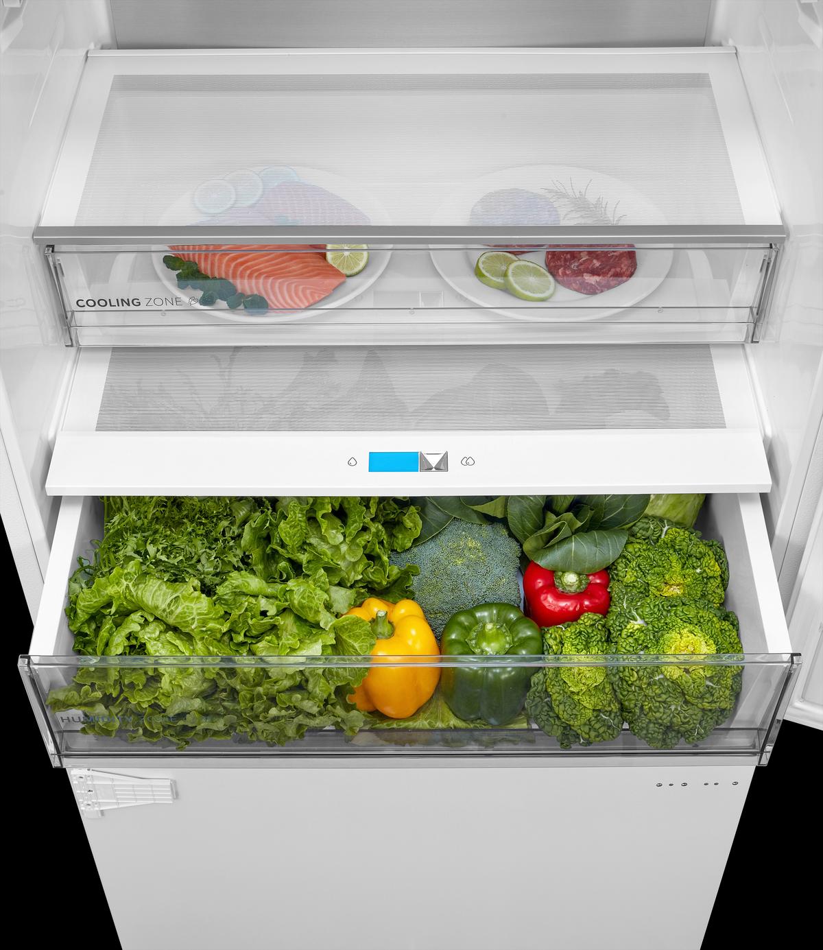 Kühl-Gefrier-Kombination Mdre554fgd01 - Weiß, Basics, Glas/Metall (69/194/55cm) - Midea