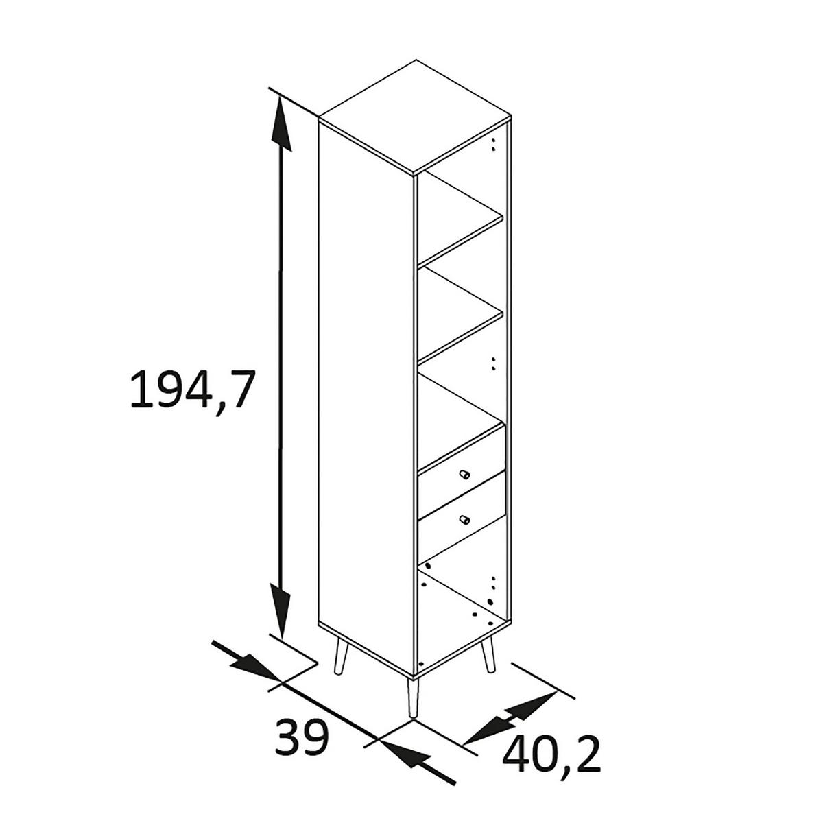AKTENSCHRANK JONTE H 400 R - Grau, MODERN, Holzwerkstoff (40,2/195,7/39cm)