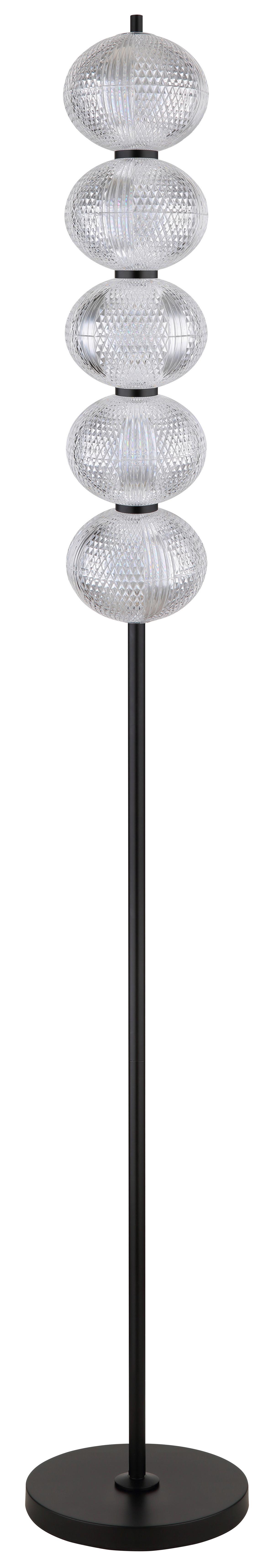 Led-stehleuchte 16042s - Klar/Schwarz, KONVENTIONELL, Kunststoff/Metall (25/160cm) - Globo
