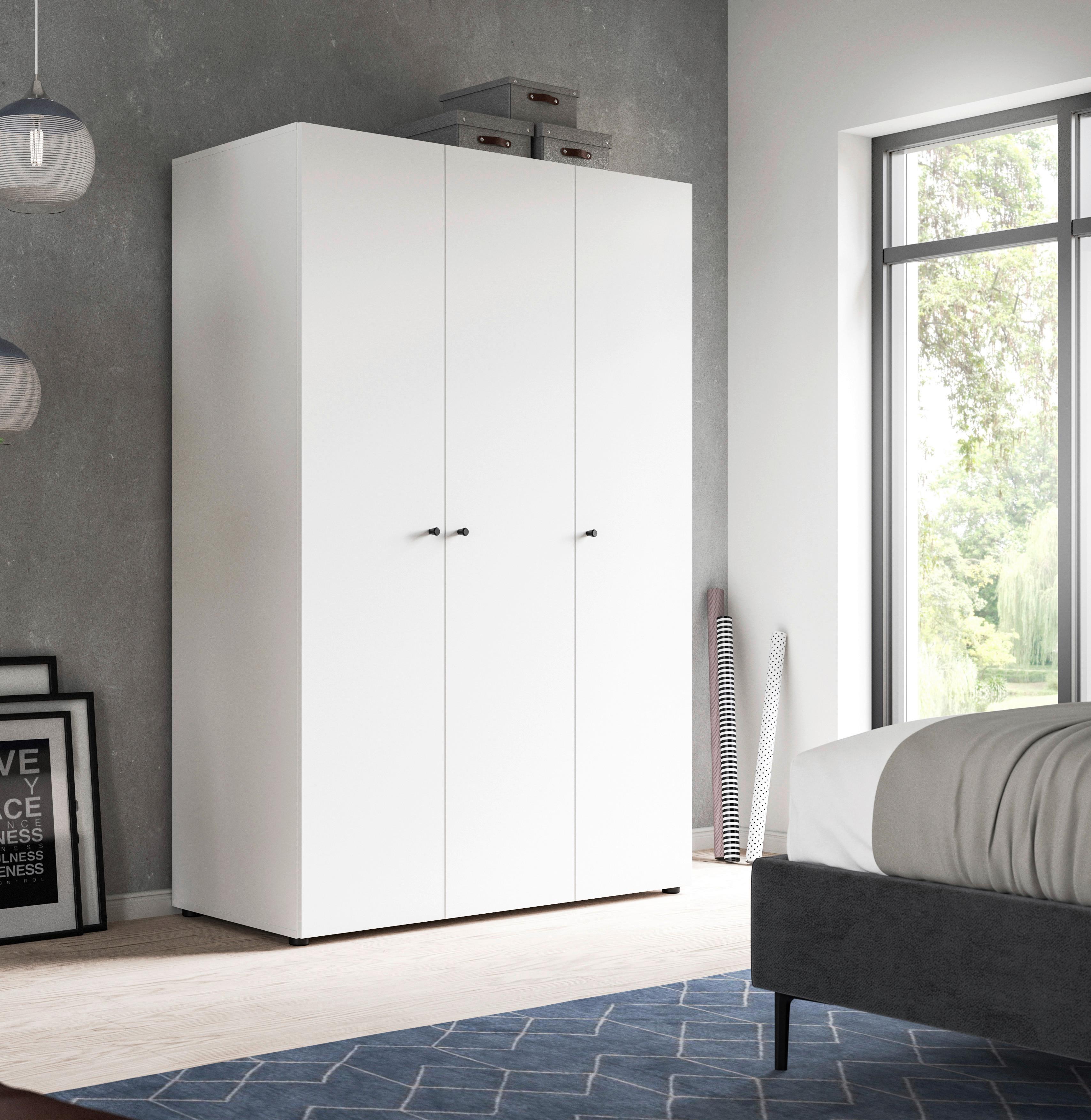 Drehtürenschrank Darwin, Weiß B: 120 Cm - Weiß, MODERN, Holzwerkstoff (120/176/51cm) - MID.YOU