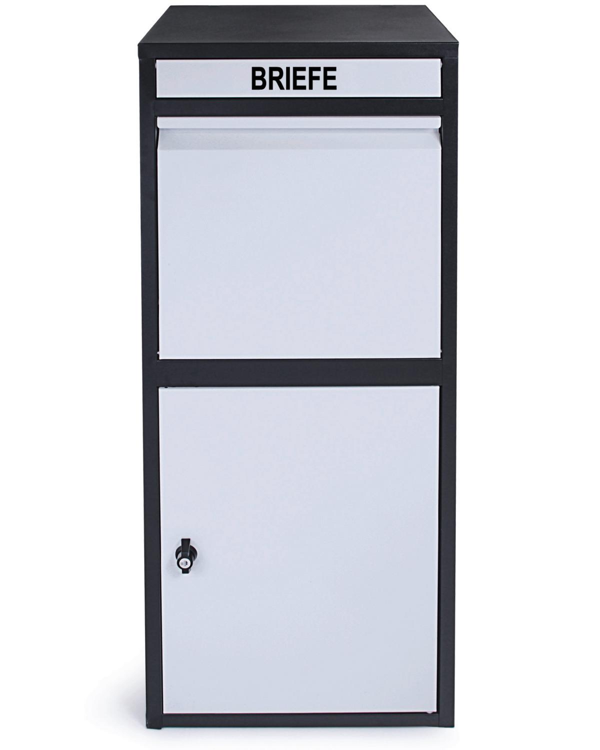 Paketbox Mit Türklappe H: 103 Cm - Schwarz/Grau, Basics, Metall (41/103/38cm)