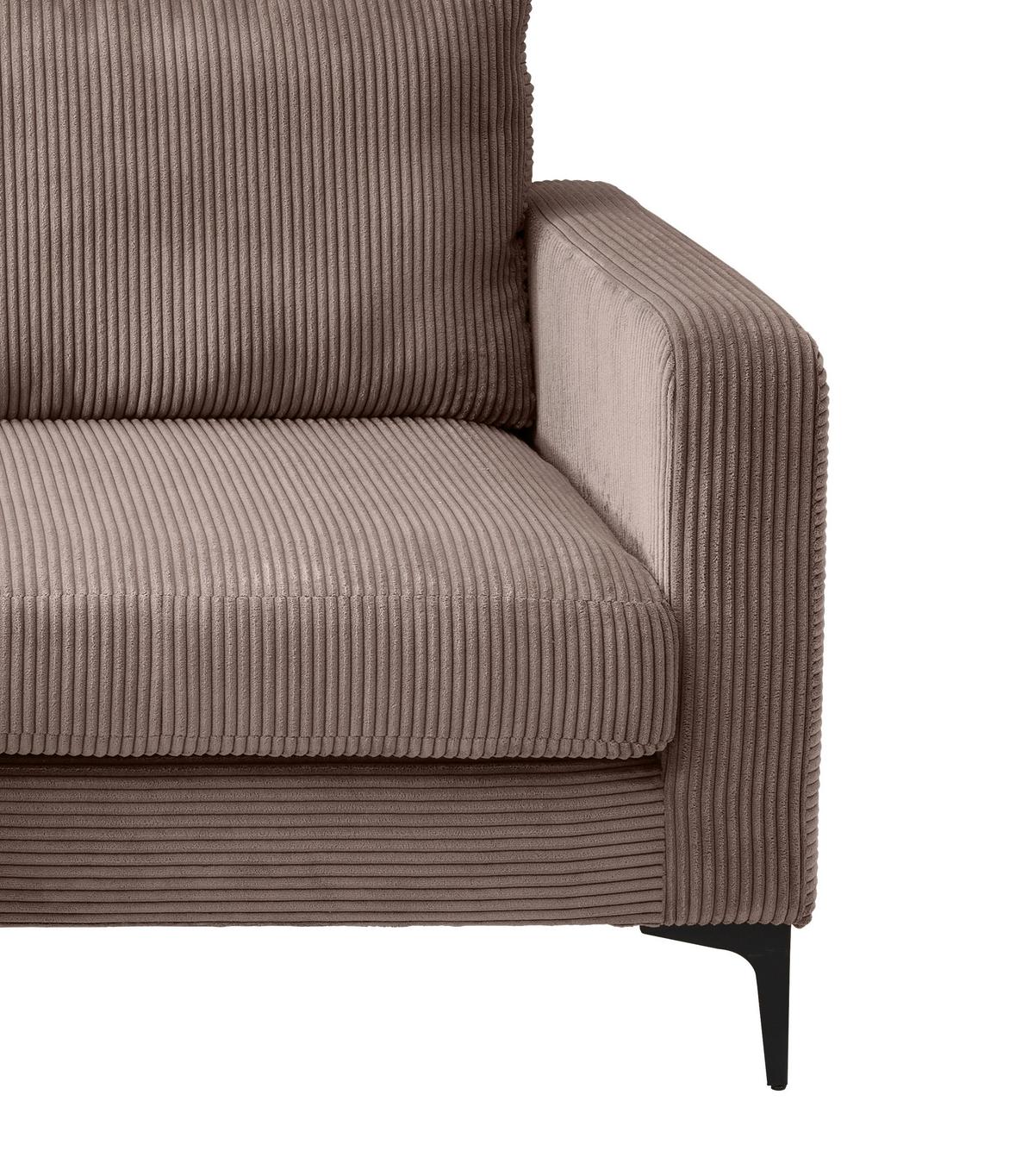 Ecksofa Eliza Graubraun S: 204x153 cm - Graubraun/Schwarz, Basics, Textil (204/153cm) - Livetastic