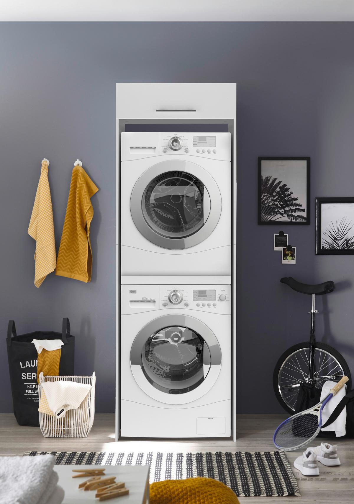 Waschmaschinenschrank Clara - Weiß, KONVENTIONELL, Holzwerkstoff (67,4/200/67,6cm) - Respekta