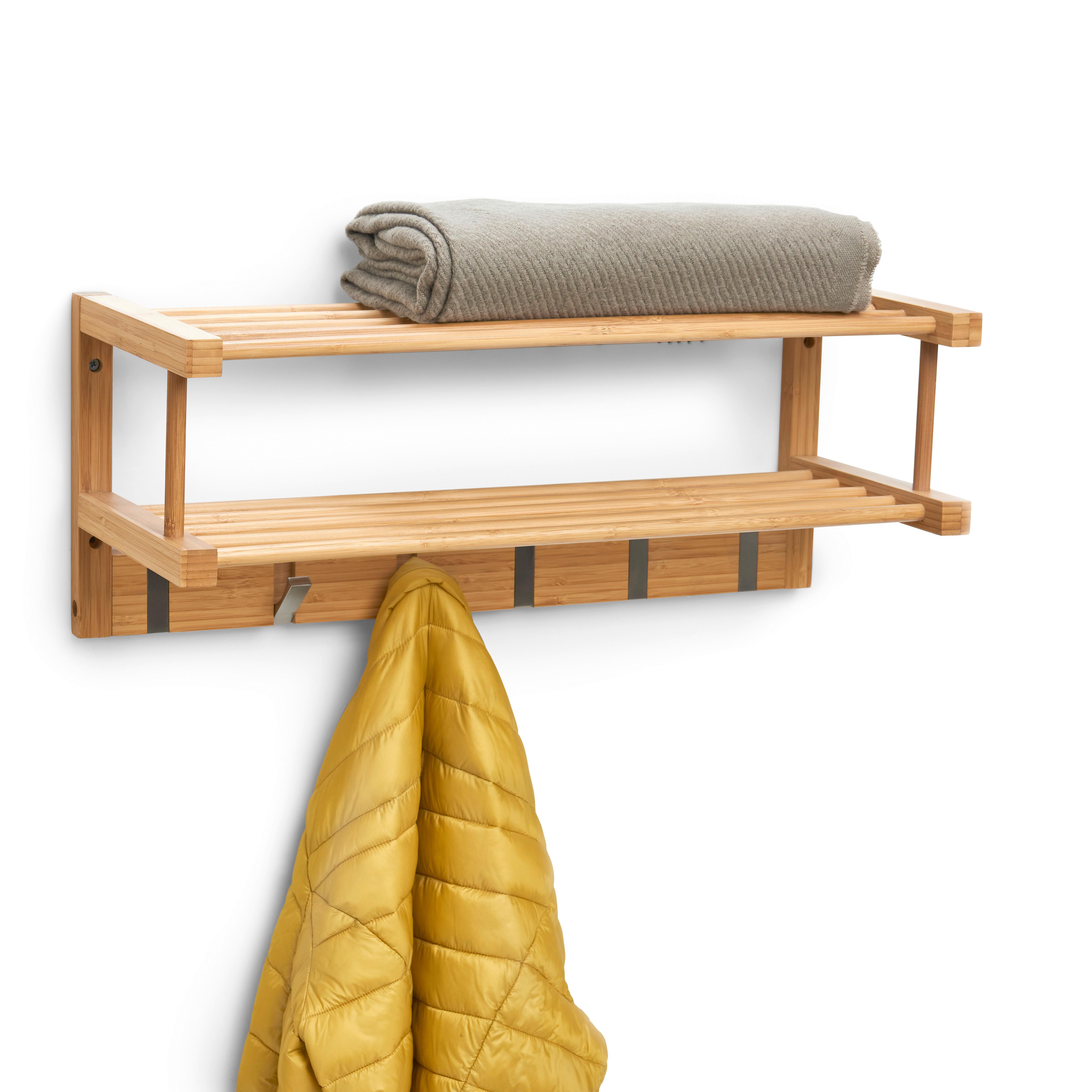Wandgarderobe Naturfarben B: 60 cm - Naturfarben, Basics, Holz (60/24/24cm) - Zeller Present