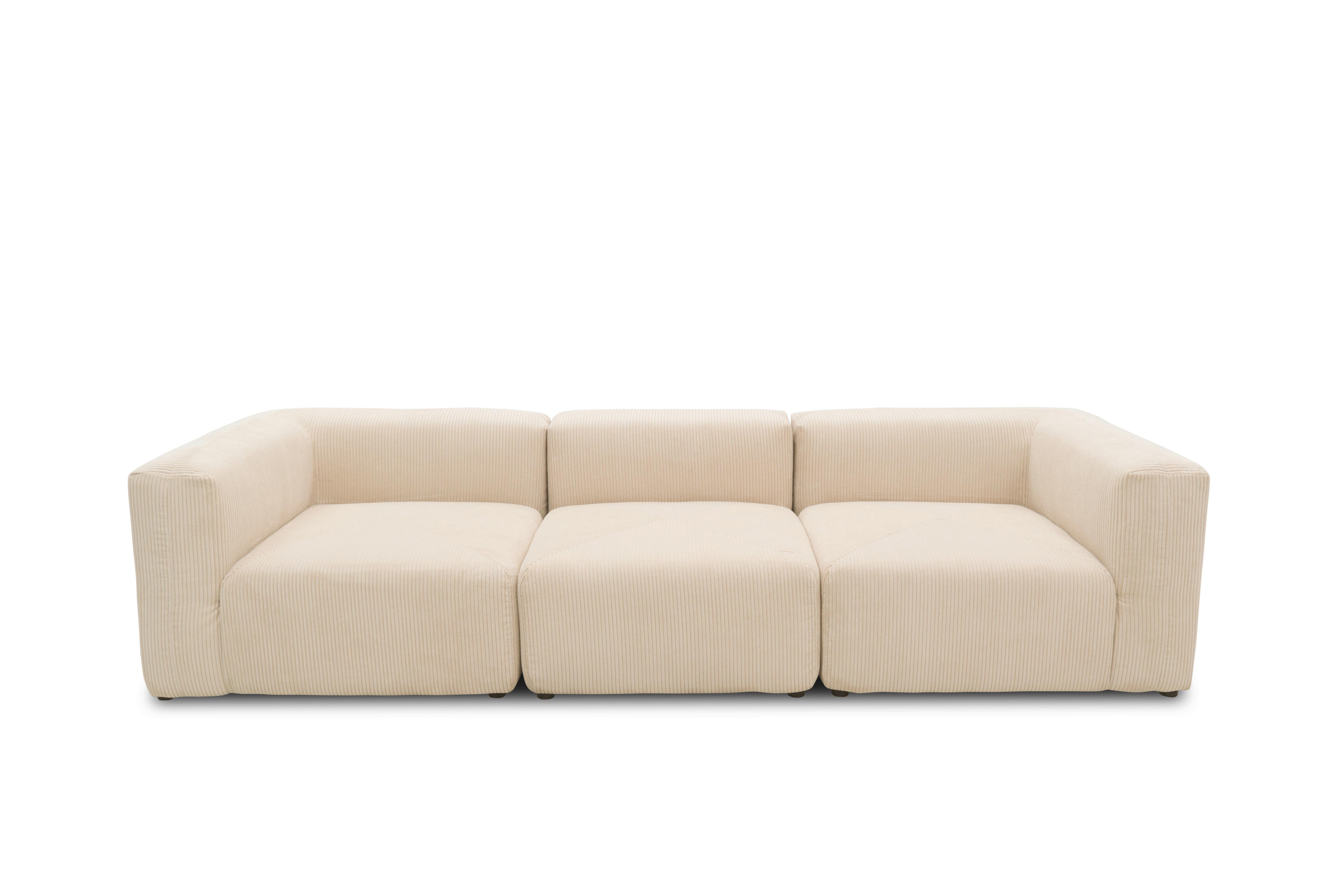 3-sitzer-sofa Creme B: 301 Cm - Creme/Schwarz, Design, Textil (301/69/108cm) - MID.YOU