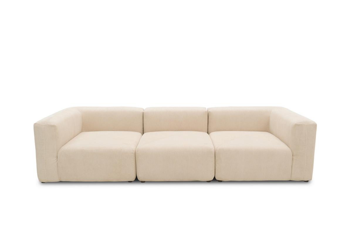 3-sitzer-sofa Creme B: 301 Cm - Creme/Schwarz, Design, Textil (301/69/108cm) - MID.YOU