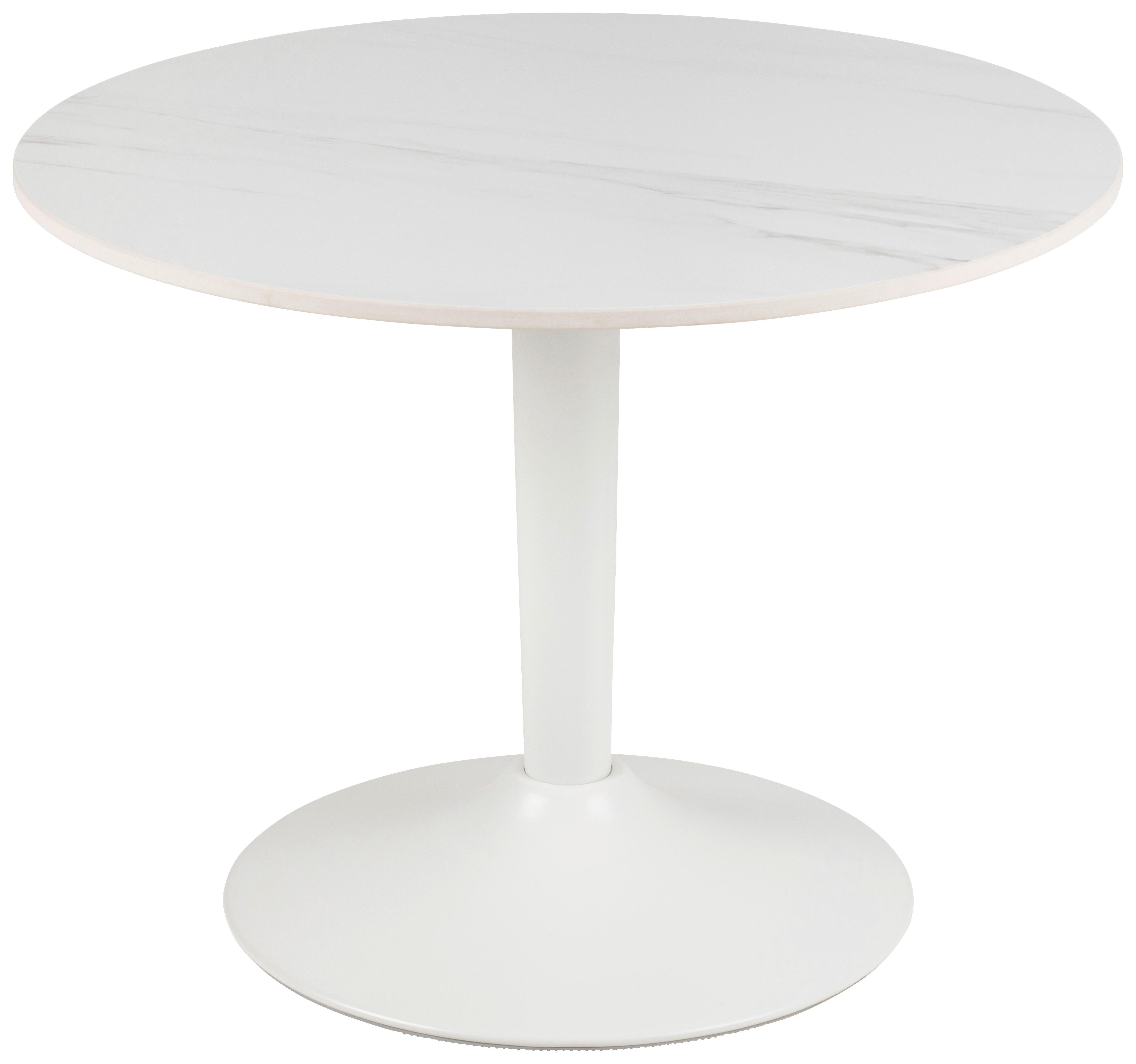 Beistelltisch Malta Weiß B: 60 cm - Weiß, Design, Keramik/Metall (60/45cm) - Livetastic
