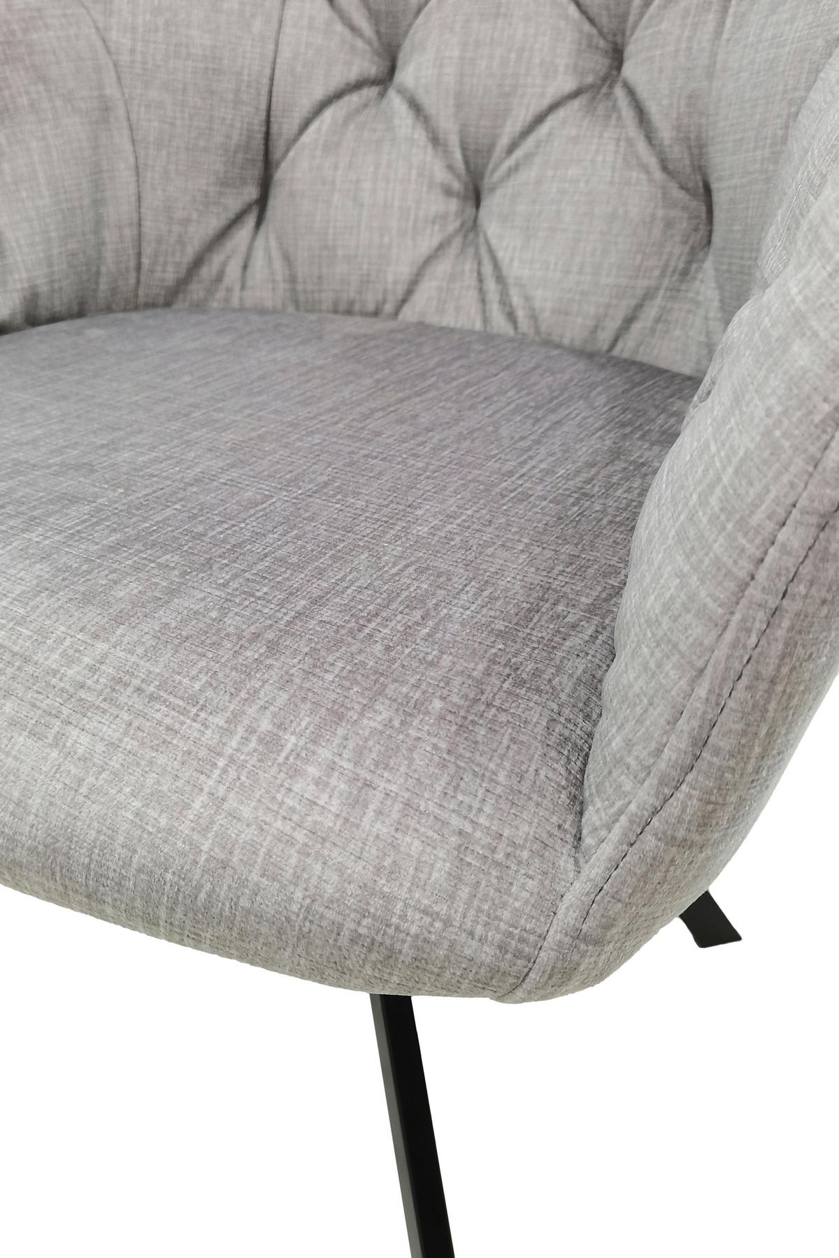 SADA STOLIČIEK S PODRÚČKAMI GEORGIA - čierna/svetlosivá, Modern, kov/textil (57/85/62cm) - MID.YOU