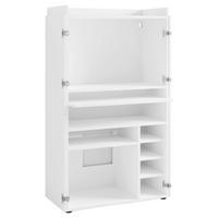 Sekretär Janne B: 80 cm Weiß inkl. Stauraum, Tastaturauszug - Schwarz/Weiß, Design, Holzwerkstoff (80/141/40cm) - MID.YOU