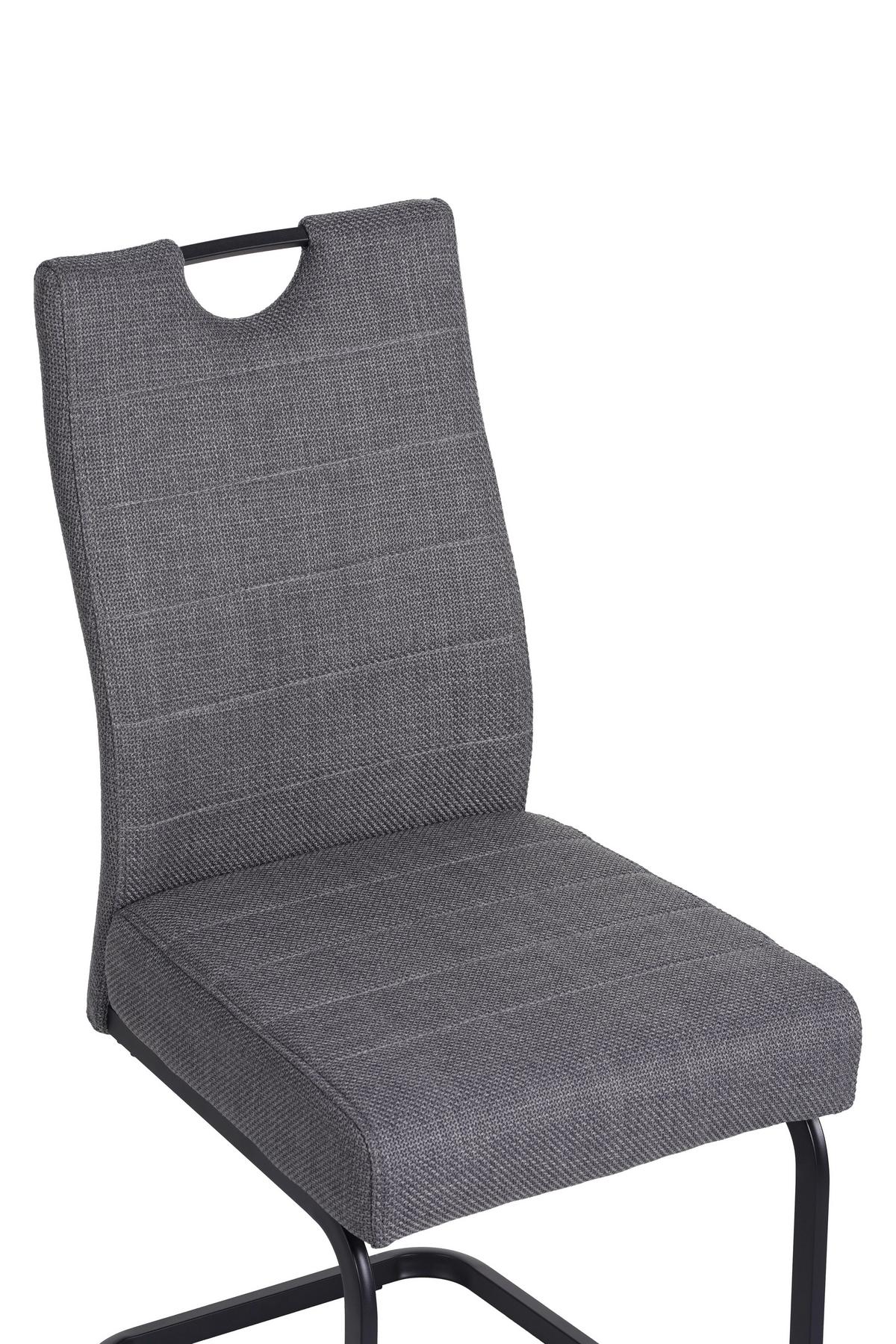 Szánkótalpas Szék Finni Giga-S - fekete/szürke, Konventionell, textil/fém (44/98/60cm)