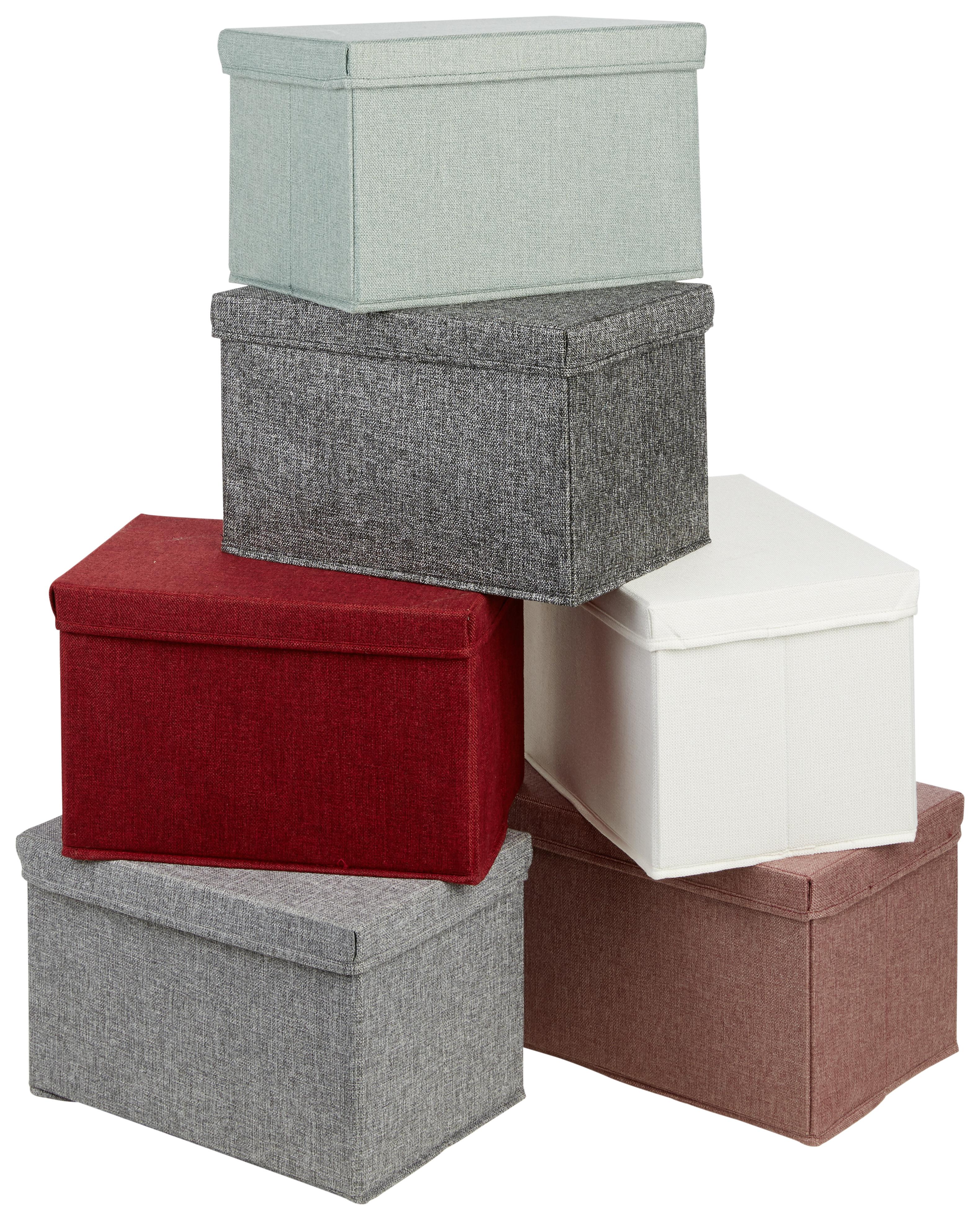 Skládací Krabice Cindy - Ca. 23l -Ext- - šedá, Moderní, karton/textil (38/26/24cm) - Premium Living