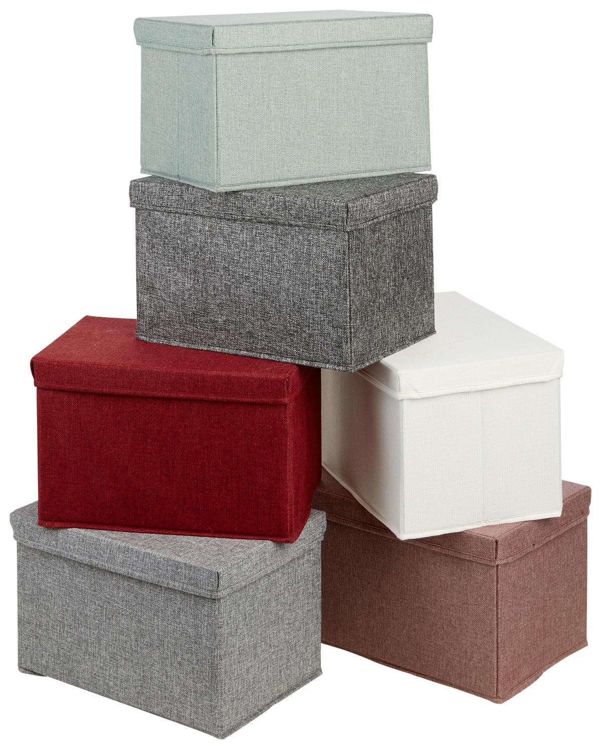 SKLADACÍ BOX CINDY - CA. 23L -EXT- - sivá, Modern, kartón/textil (38/26/24cm) - Mömax
