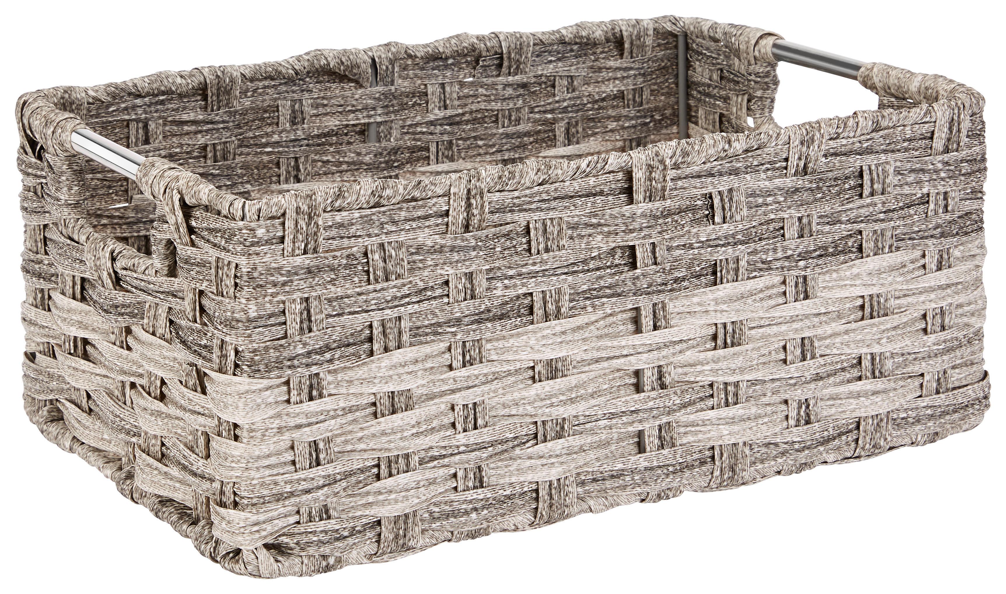 Regalkorb Jandra 22x34 cm Grau Metall/Kunststoff - Grau, ROMANTIK / LANDHAUS, Kunststoff/Metall (34/14/22cm) - James Wood