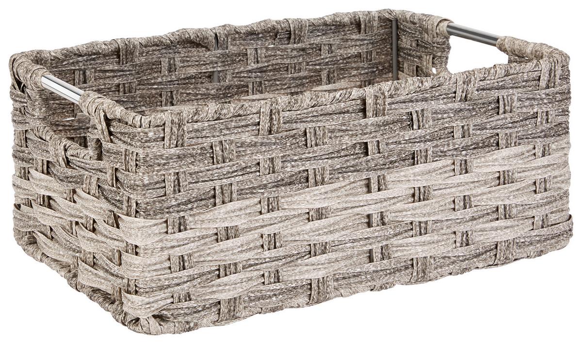 Regalkorb Jandra 22x34 cm Grau Metall/Kunststoff - Grau, ROMANTIK / LANDHAUS, Kunststoff/Metall (34/14/22cm) - James Wood