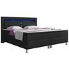 Boxspringbett Mit Topper / Matratze 180x200 Cm Milano - Silberfarben/Schwarz, KONVENTIONELL, Leder/Textil (180/115/210cm) - MID.YOU