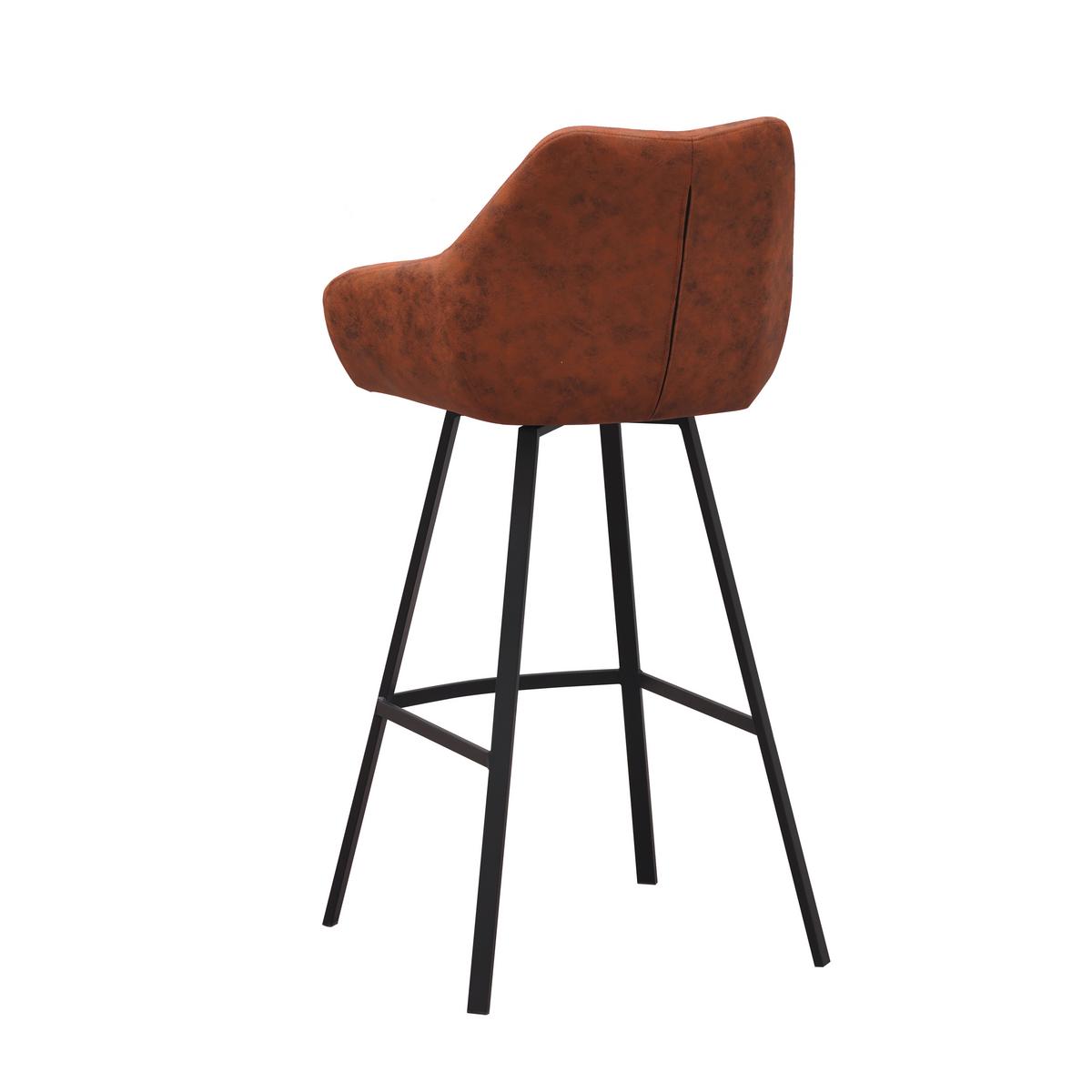 Barhocker-set Casper Cognac B: 55 Cm - Cognac/Schwarz, MODERN, Textil/Metall (55/109/57cm) - MID.YOU