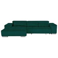 Ecksofa m. Relaxfunktion Orion Kopfstütze klappbar Grün - Silberfarben/Grün, KONVENTIONELL, Textil (186/307cm) - Livetastic