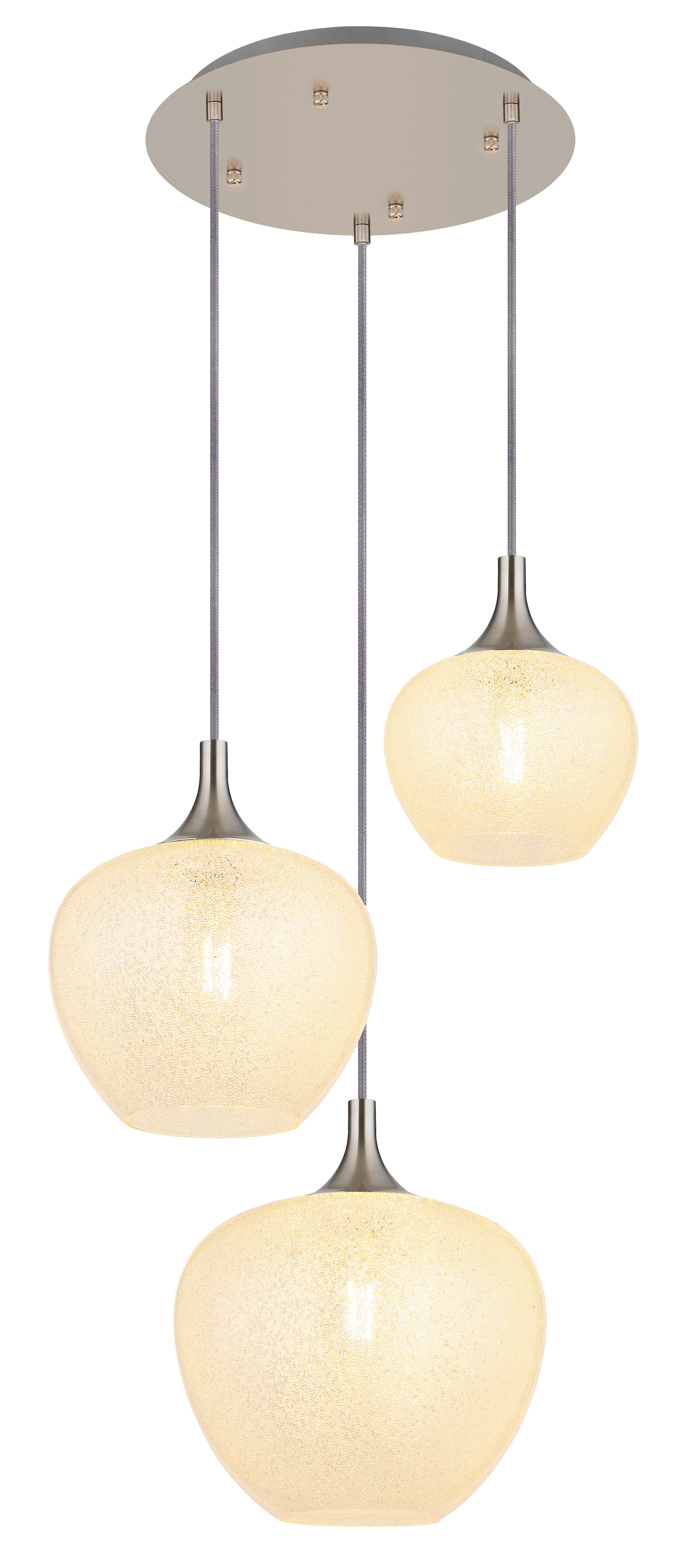 Hängeleuchte Som - Transparent/Nickelfarben, MODERN, Glas/Metall (49/120cm) - Novel