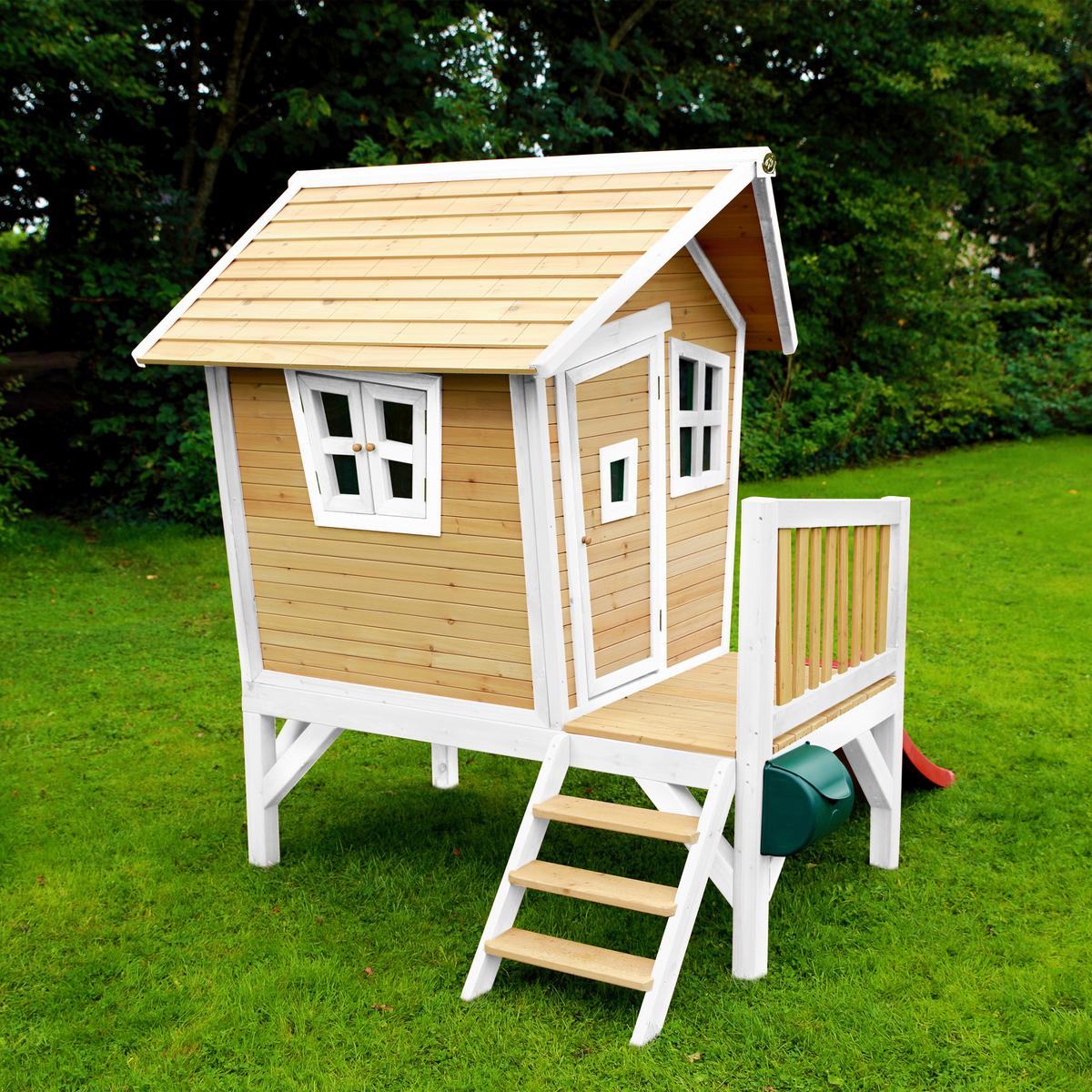 Spielhaus A030.045.21 - Rot/Braun, KONVENTIONELL, Holz/Kunststoff (264/203/177cm) - Ambia Garden