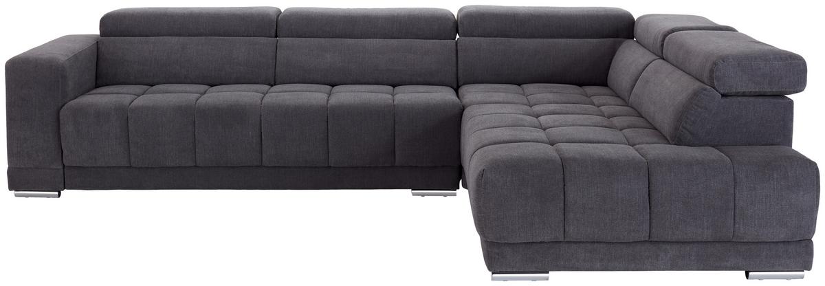 Ecksofa mit Relaxfunktion Hogan Ra, Grau - Silberfarben/Grau, MODERN, Holz/Textil (299/212cm) - Livetastic
