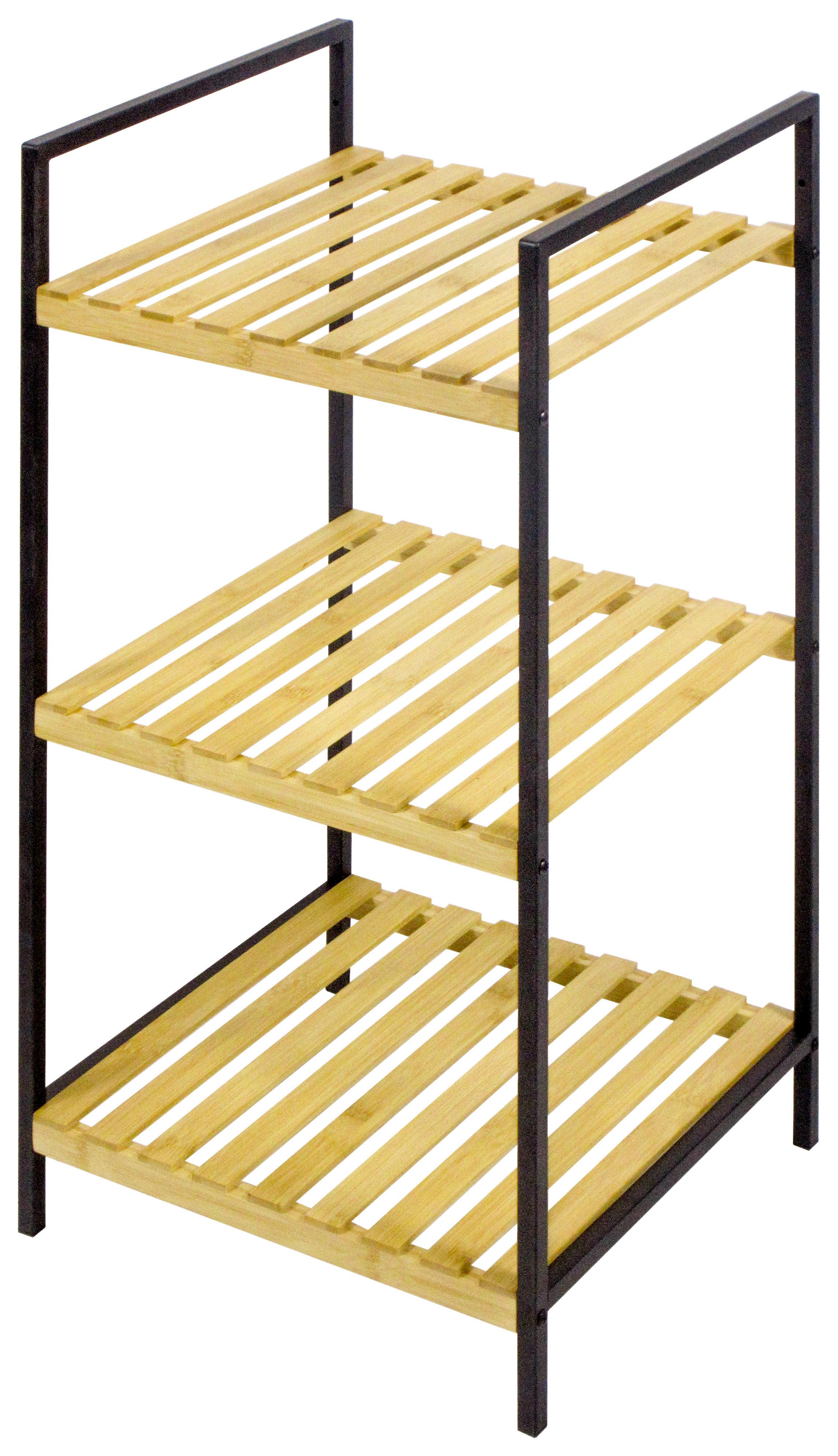 Polc Franz 1 - natúr színű/fekete, Modern, természetes anyagok/fém (37,5/70/33cm)