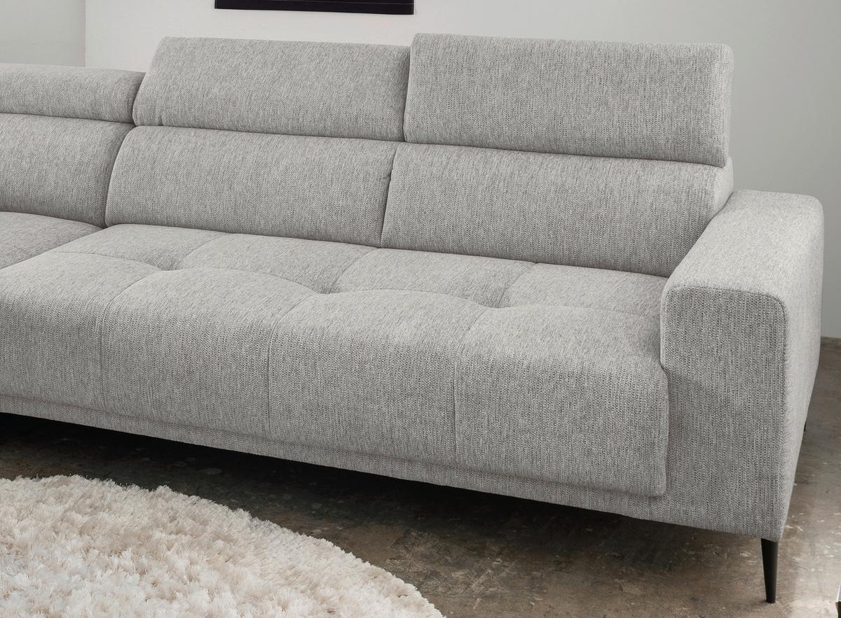 Ecksofa Interna, Grau S: 188x276 Cm - Schwarz/Grau, KONVENTIONELL, Textil (188/276cm) - Livetastic