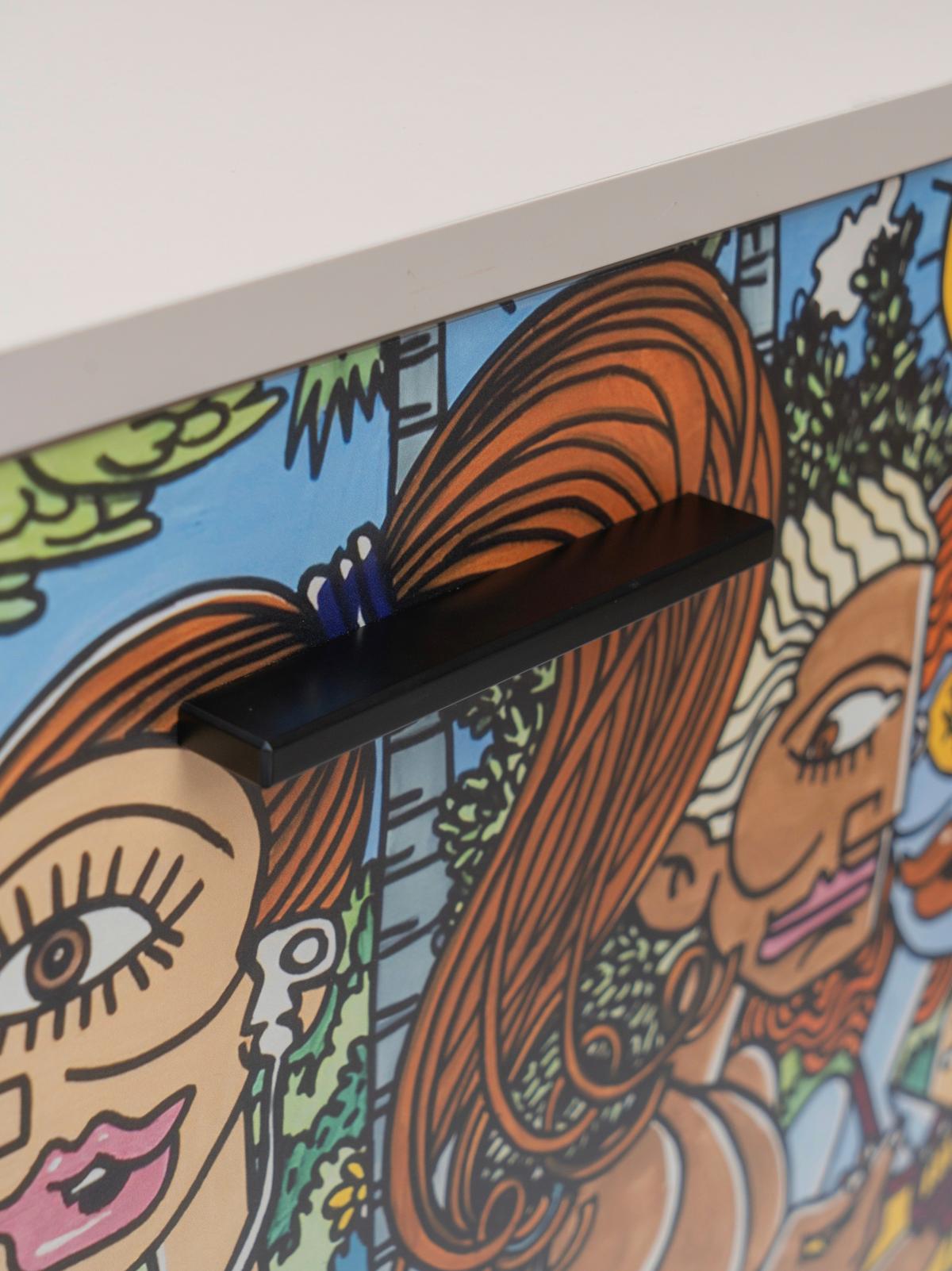 Schuhschrank Move Multicolor B: 100cm - Multicolor/Schwarz, Design, Holzwerkstoff (100/110/34cm) - MID.YOU