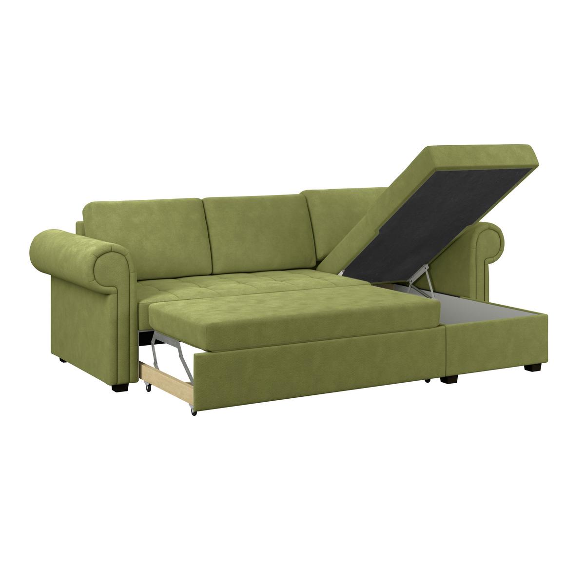 Ecksofa Oslo Olivgrün B: 260 Cm - Olivgrün, ROMANTIK / LANDHAUS, Textil (260/85/155cm) - James Wood