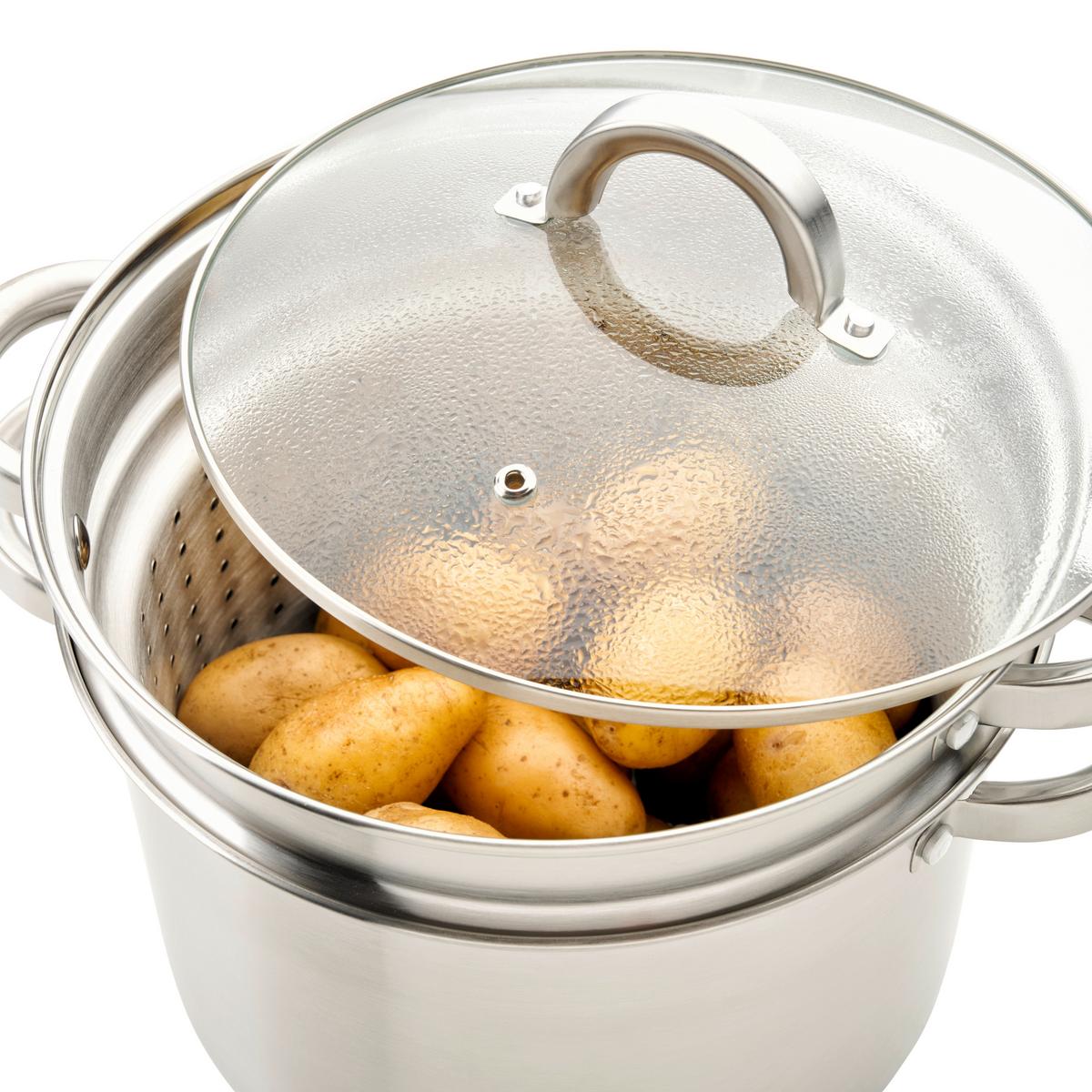 Hrniec UNIVERSAL - 3 IN 1 - číra/farba ušľachtilej ocele, Konventionell, kov/sklo - Mömax