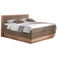 Boxspringbett H4xh4 Mit Topper & Bettkasten 160x200 Moneta - Eichefarben/Beige, MODERN, Holz/Textil (160/200cm) - MID.YOU