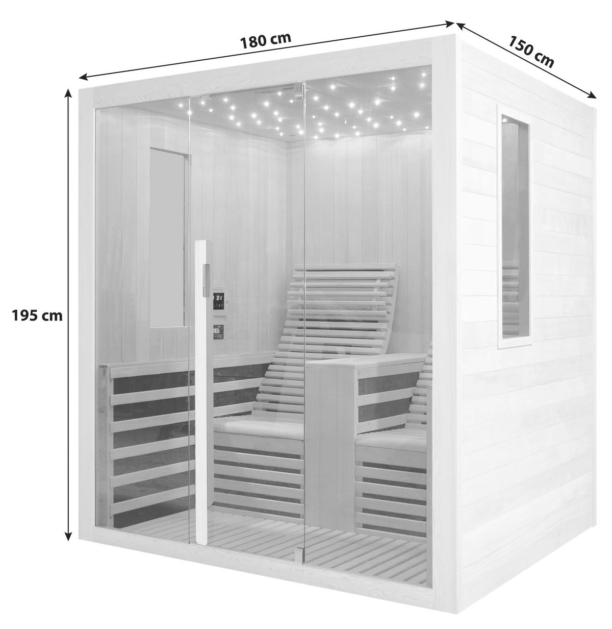 Infrarotkabine 2 Personen 180x195x150 Cm Carbon - Naturfarben, Basics (180/195/150cm) - Sanotechnik