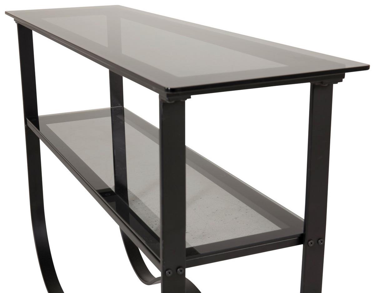 Beistelltisch Wavy - Schwarz, Design, Glas/Metall (117/33,5/76cm) - Livetastic