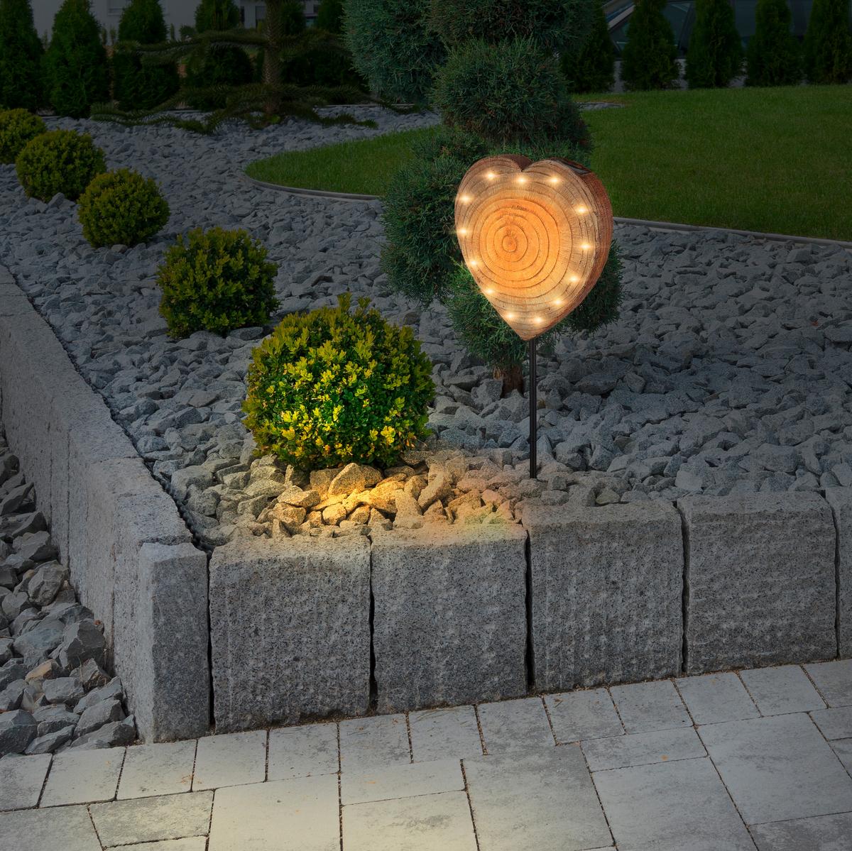 Solarleuchte 36513 - Schwarz/Braun, Natur, Kunststoff/Metall (19/9,5/50cm) - Globo