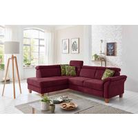 Ecksofa Arngast bordeaux mit Bettkasten, 194x245 cm - Eichefarben/Bordeaux, KONVENTIONELL, Textil (194/245cm) - Sit & More