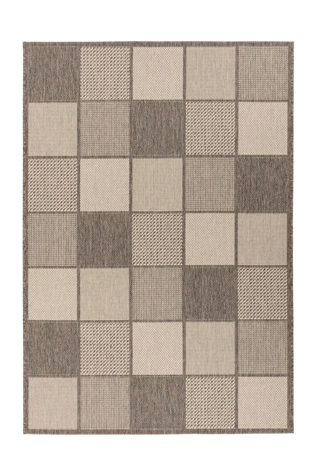 Flachwebteppich Splash 400 Braun/Creme, 80x150 cm - Creme/Braun, KONVENTIONELL, Textil (80/150cm) - Kayoom