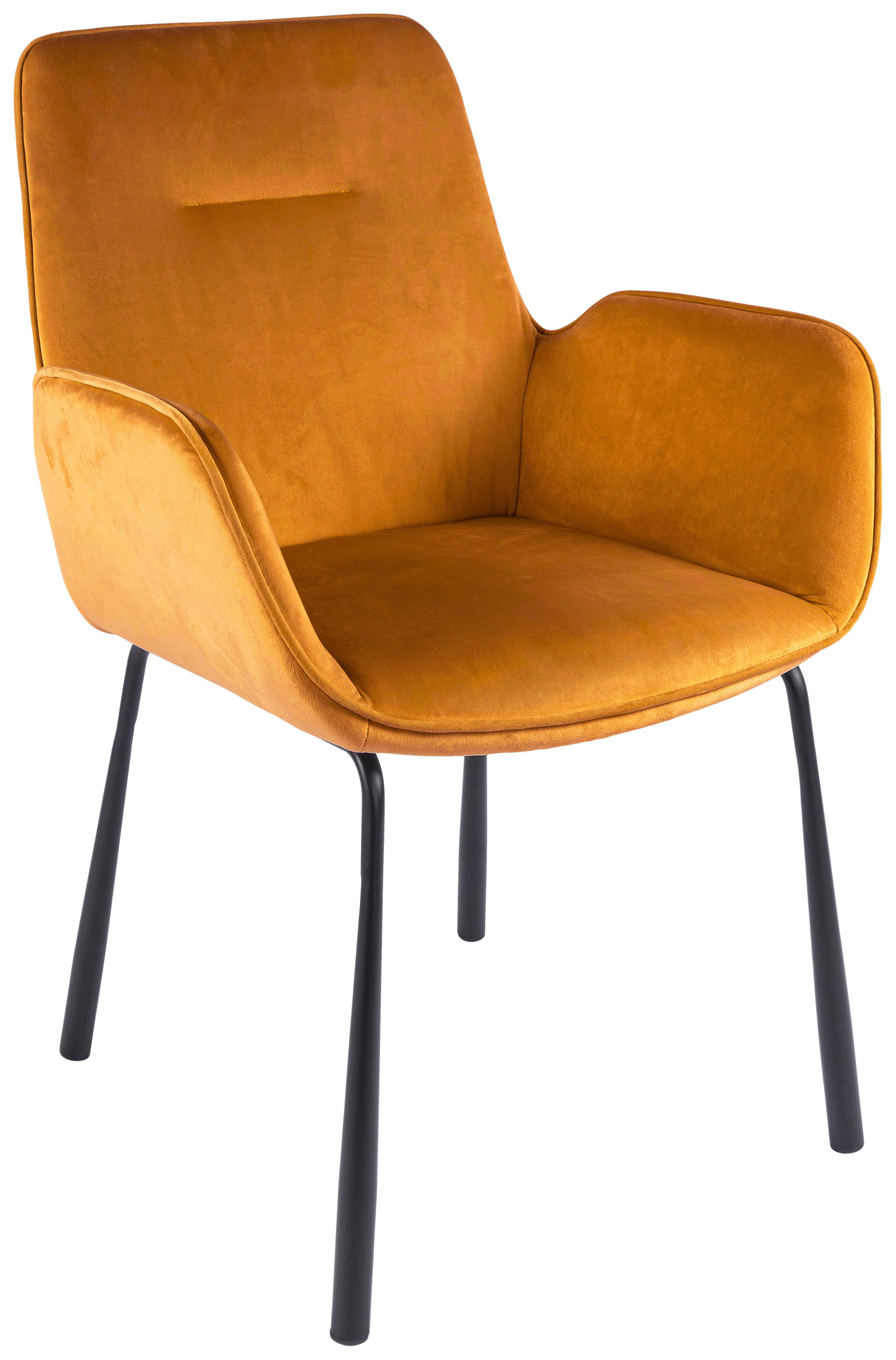 ŽIDLE S PODRUČKAMI ELIOT 125 - černá/pískové barvy, Moderní, kov/textil (57/87/58,5cm) - MID.YOU
